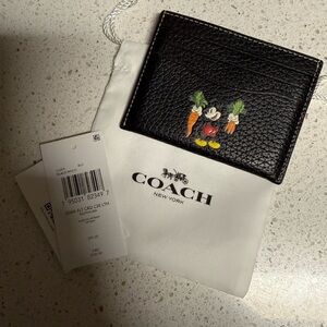 Coach Black Leather Card Holder